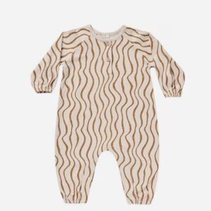 Rylee + Cru Cream and Brown Wave Kids Footie